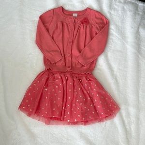 Gymboree orange cardigan/skirt 2 piece set size 4